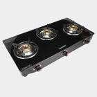 LPG Gas Stove 3 Burner Glass Top, 1 star BEE rating, , small
