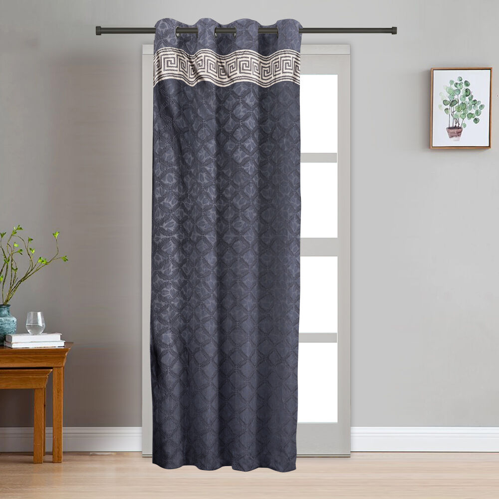 Home Beautiful                         7 ft. Dark Grey Polyester Curtain