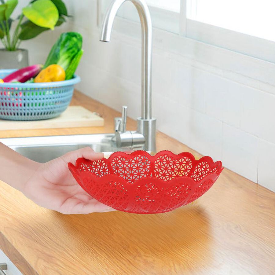 Red Plastic Basket, , large image number null