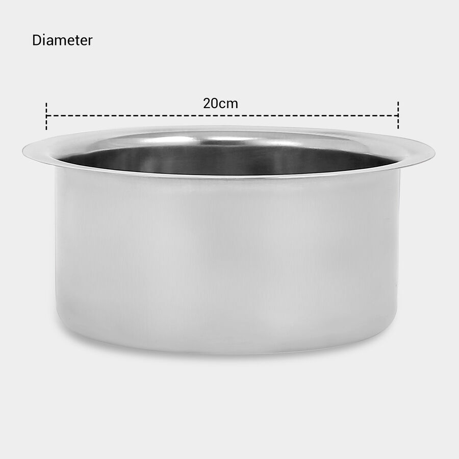 Stainless Steel Tope (Patila) - 20 cm (1.6 L), Induction Compatible, , large image number null