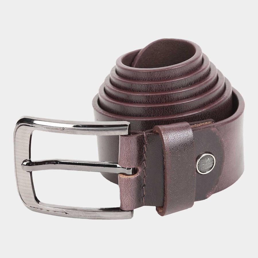 Men's Brown Leather Casual Belt, , large image number null