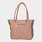 Women's Peach Polyurethane Tote Bag, , small