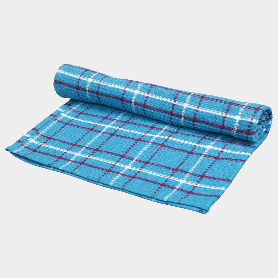 220 GSM Blue Cotton Blend Bath Towel, , large