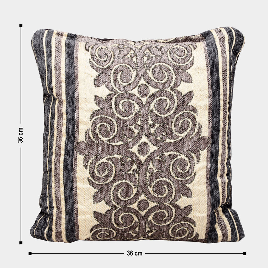 Neutral Jacquard Textured Decorative Cushion, , large