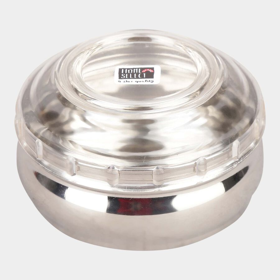 Stainless Steel Round Container (Poori Dabba) - 320 ml, , large image number null