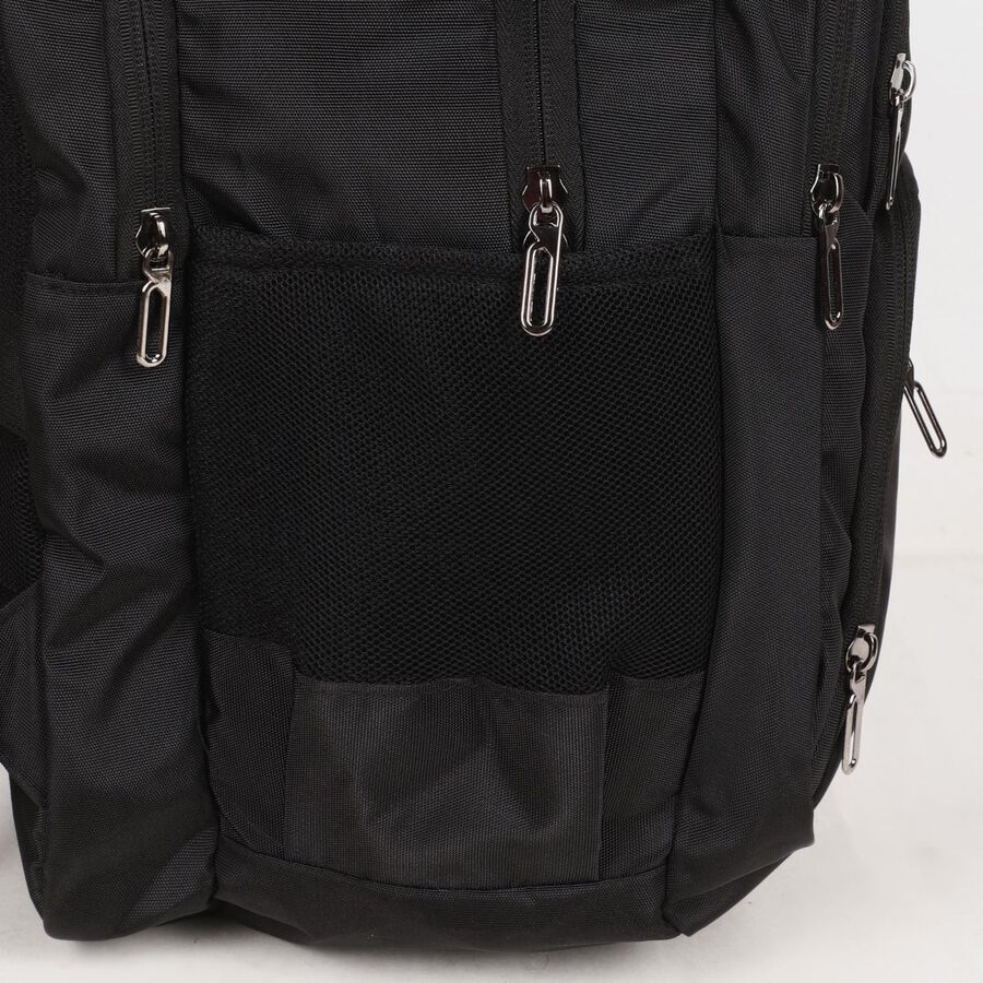 Black Polyester Backpack with Laptop Compartment and USB Port, , large image number null