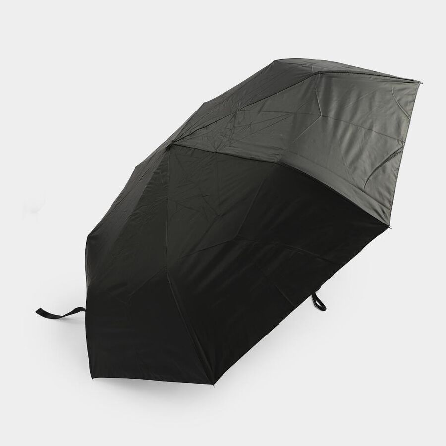 Woman's Black Polyester Umbrella, , large