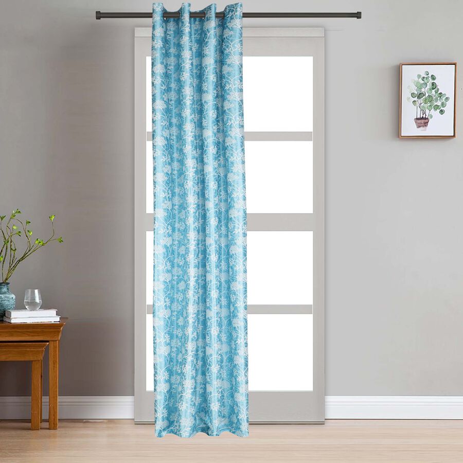 9ft. Dark Blue Microfiber Long Door Curtain, , large image number null