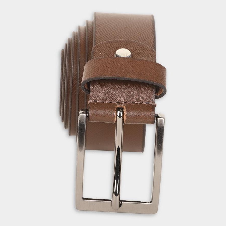 Men's Brown Leather Casual Belt, , large image number null