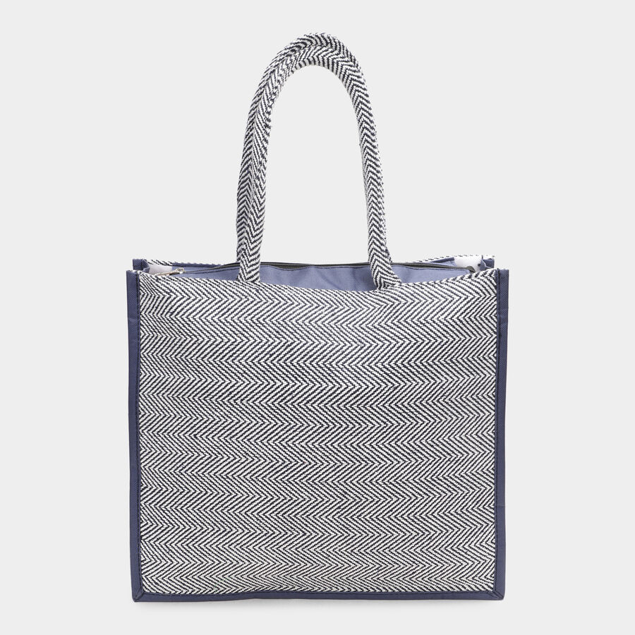 Women's Navy Blue Fabric Tote Bag, , large image number null