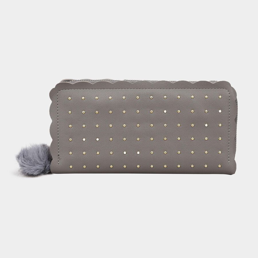 Women's Grey Polyurethane Hand Pouch, , large image number null