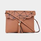 Women's Tan Polyurethane Sling Bag, , small image number null