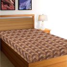 Brown Woven Printed Single Bedsheet, , small