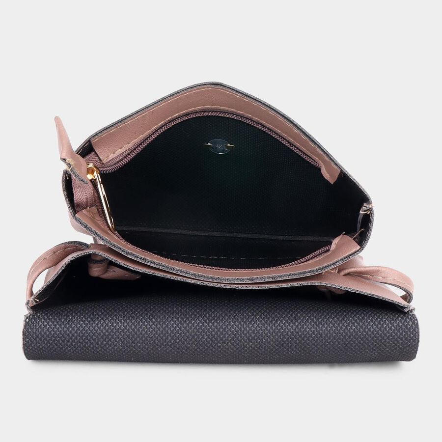 Women's Tan Polyurethane Sling Bag, , large image number null
