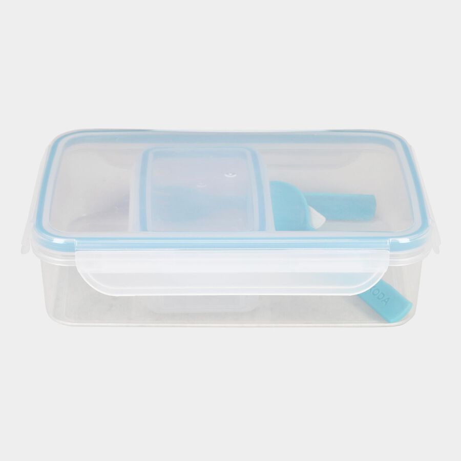 Plastic Lunch Box With Container, Spoon And Fork, , large image number null
