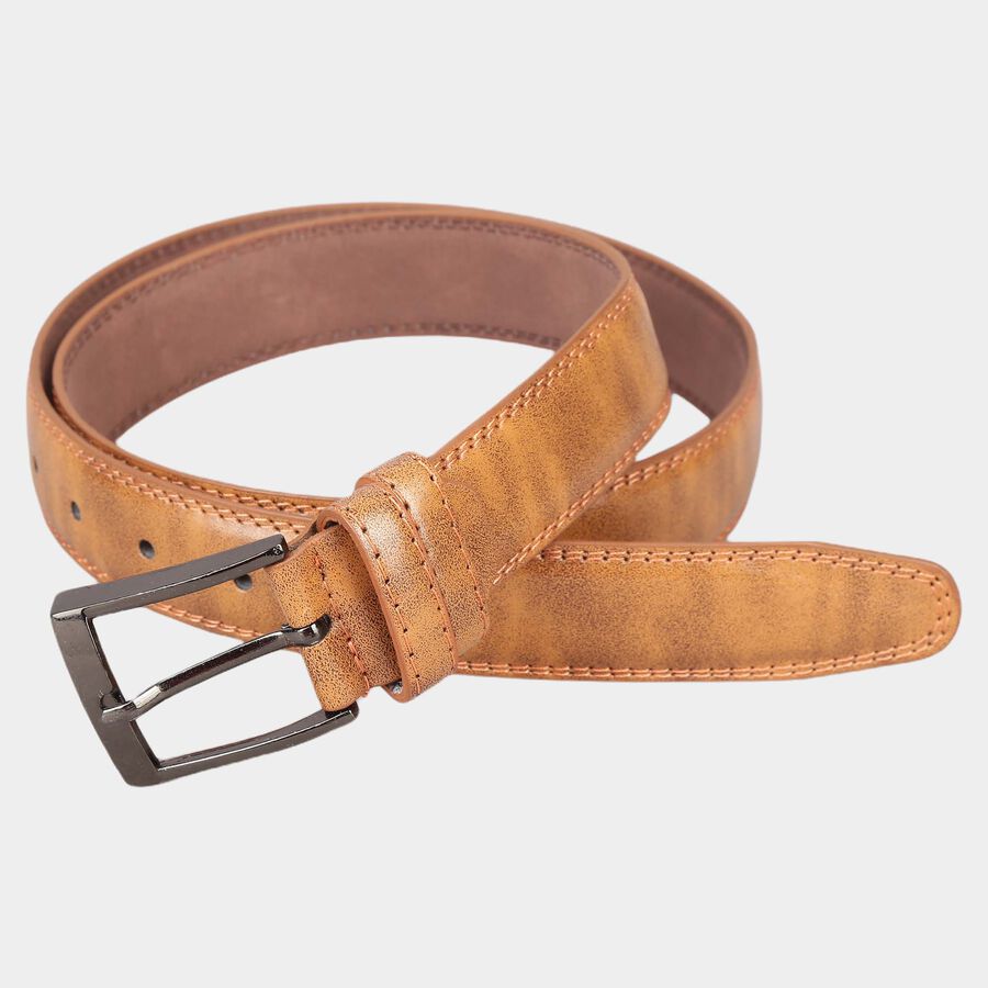 Men's Tan Polyurethane Formal Belt, , large image number null