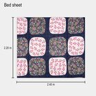 Blue Microfiber Double Bedsheet with Pillow Cover, , small