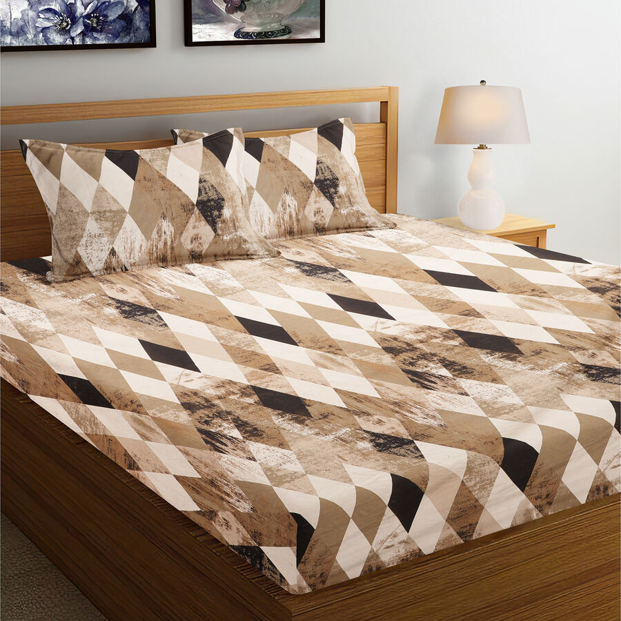 120 GSM Brown Microfiber Double Bedsheet, , large image number null