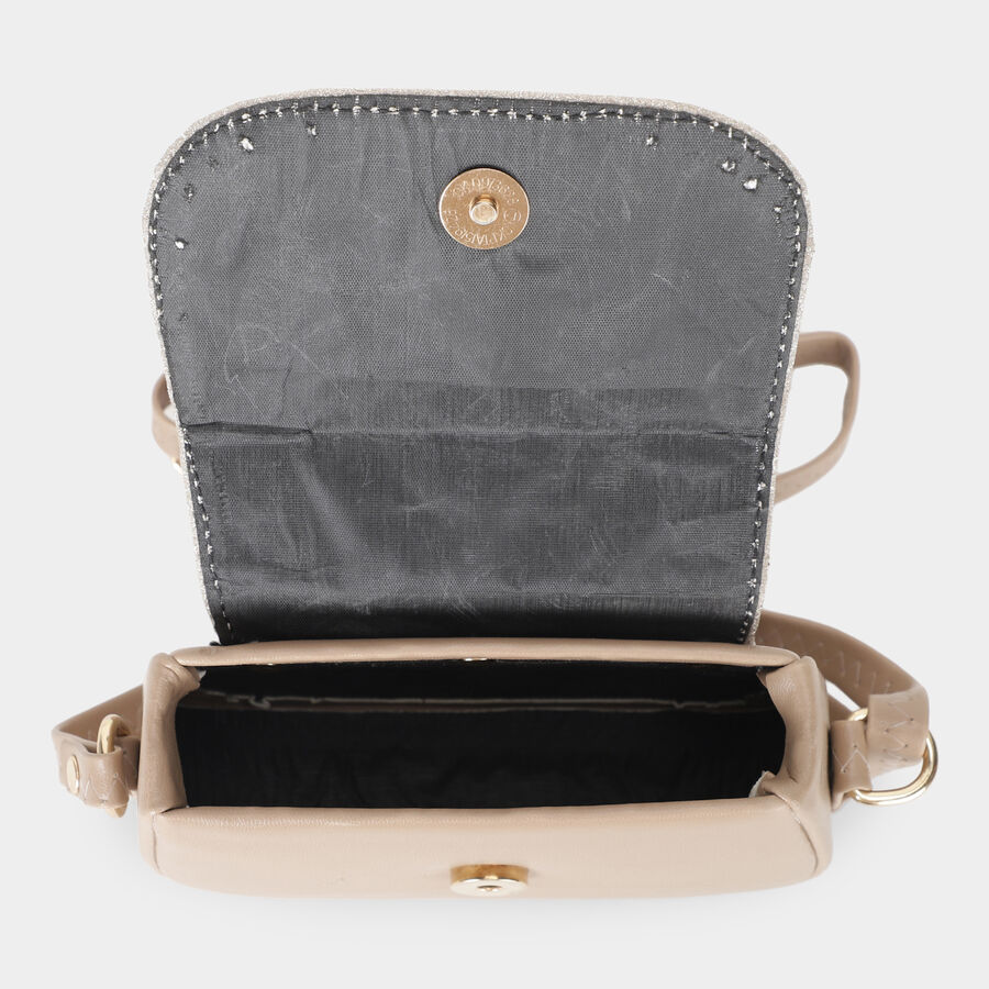 Woman's Beige Polyurethane Bag, , large