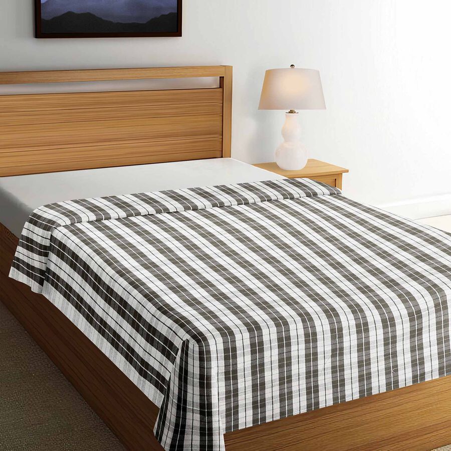 Checks Single Bed Cover without pillow cover, , large image number null