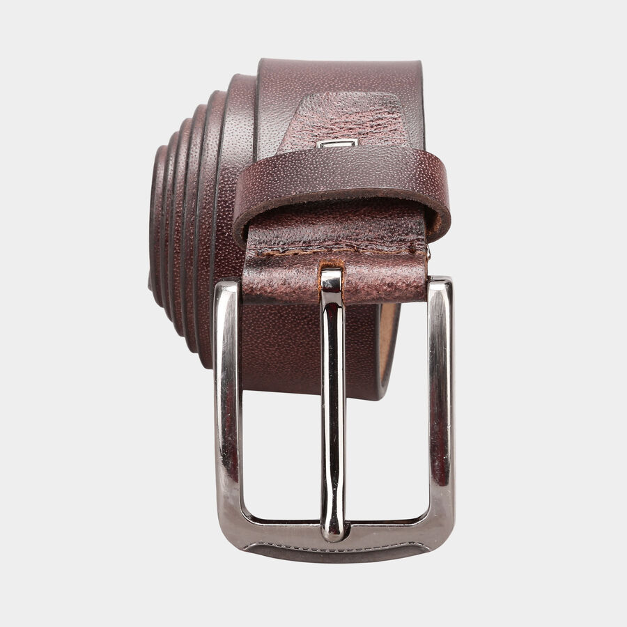 Men's Leather Casual Belt, Size 40, Smooth/Plain, , large image number null