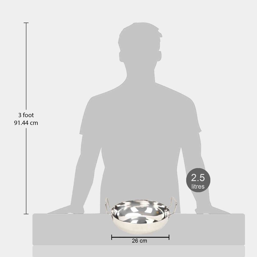 2.5L Steel Kadhai -Induction Compatible, , large image number null