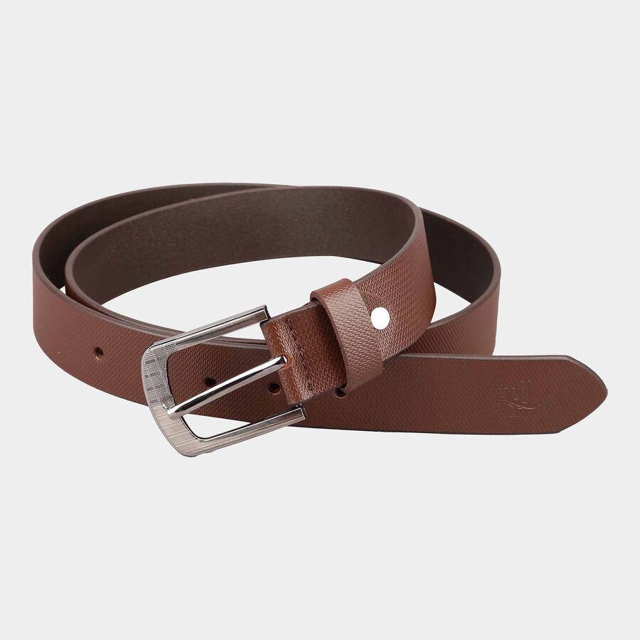 Men's Brown Leather Casual Belt, , large image number null