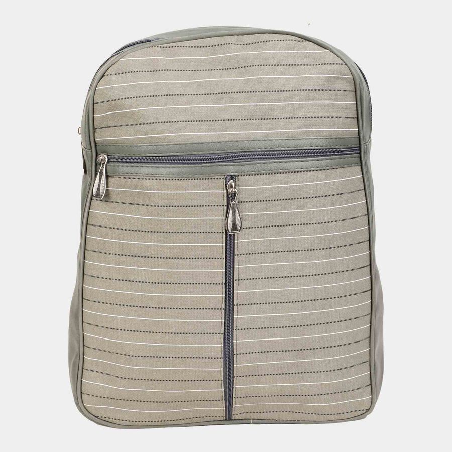 Women's Grey Polyurethane Backpack, , large image number null