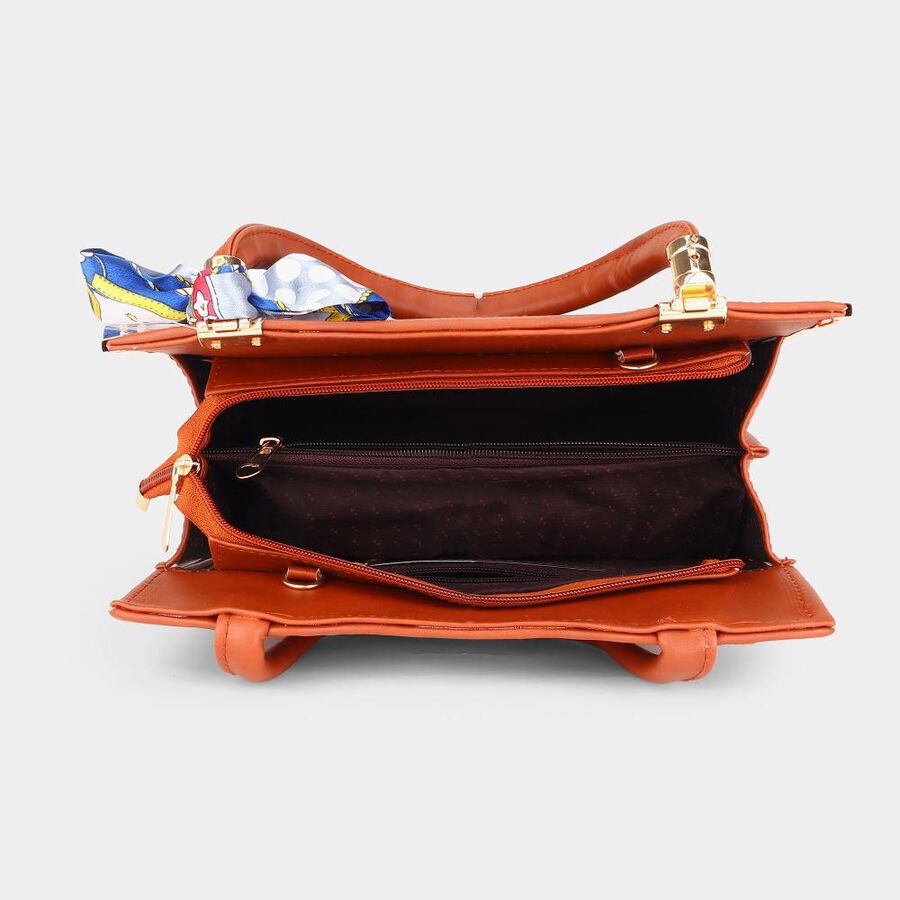 Women's Brown Polyurethane Hand Bag, , large image number null