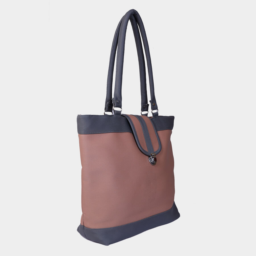 Women's Peach Polyurethane Tote Bag, , large image number null
