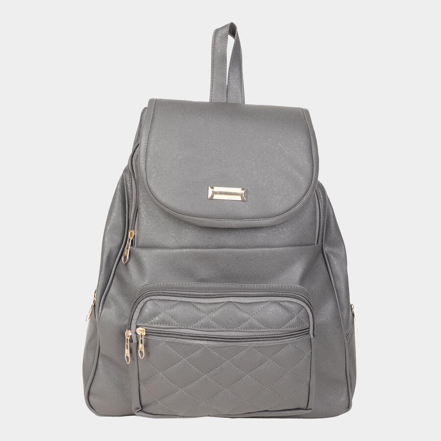 Women's Quilted Polyurethane Backpack, , large image number null