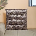 Grey Floral Printed Cushion, , small