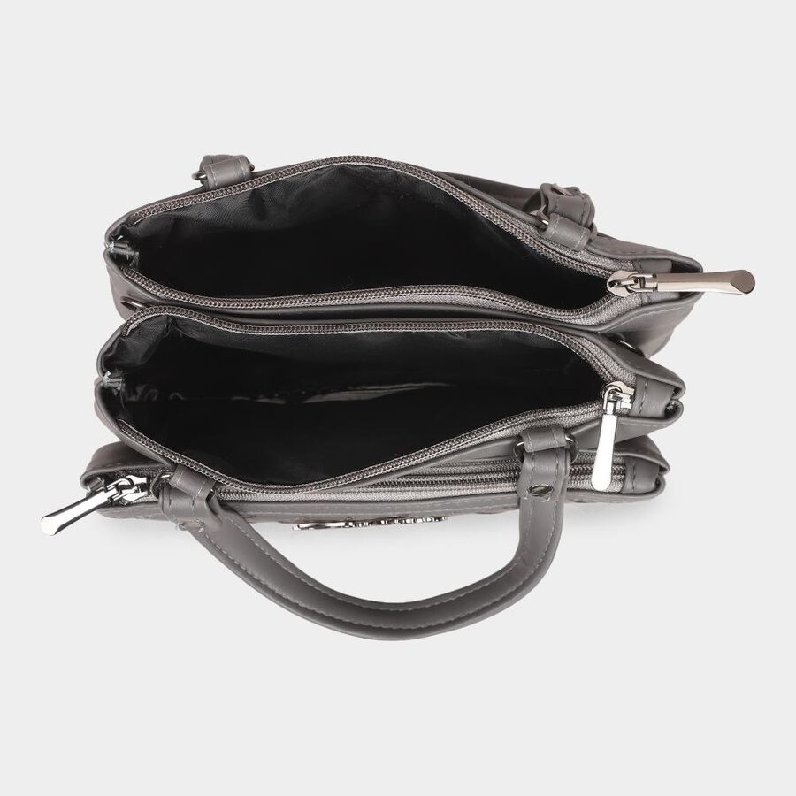 Women's Grey Polyurethane Handbag, , large image number null