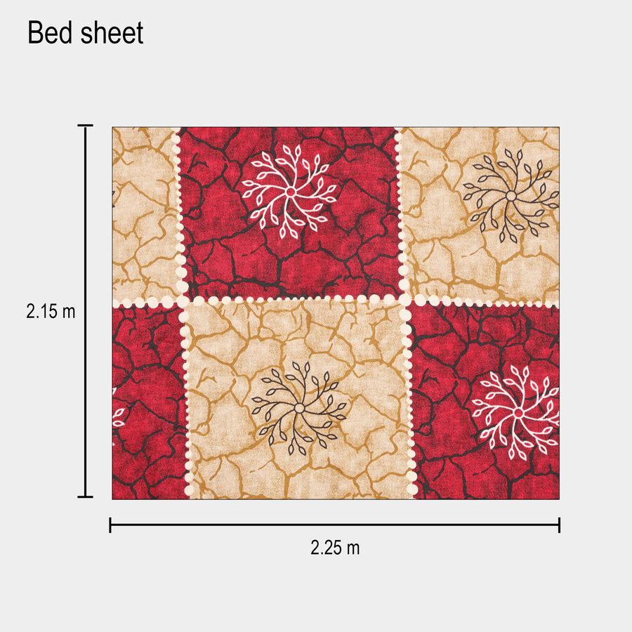 110 GSM Microfiber Double Bedsheet with 2 Pillow Covers, , large image number null