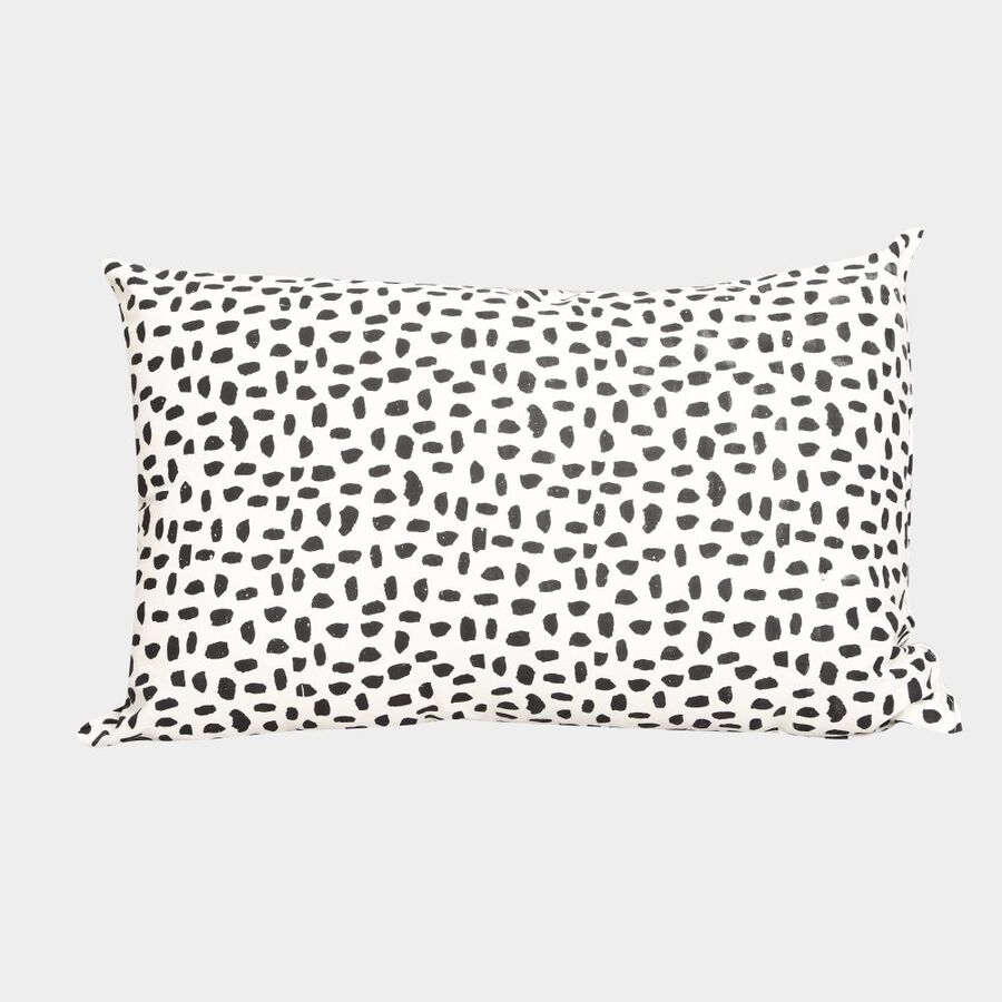 Black and White Abstract Printed Pillow Cover, , large