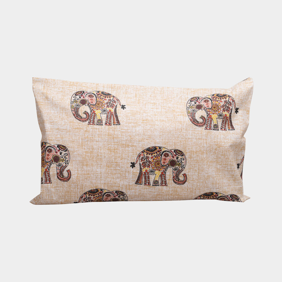 Beige Cotton Blend Pillow Cover, , large image number null