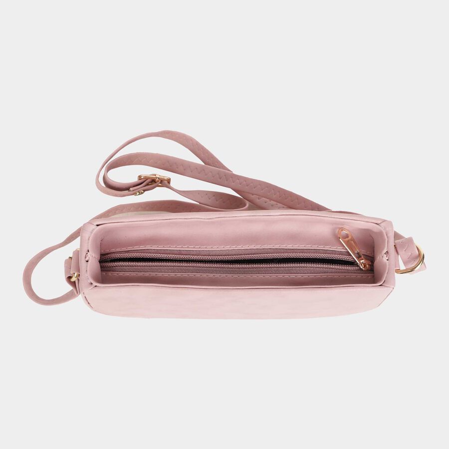 Women's Polyurethane Zipper Sling Bag, , large image number null