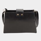 Women's Black Polyurethane Handbag, , small image number null