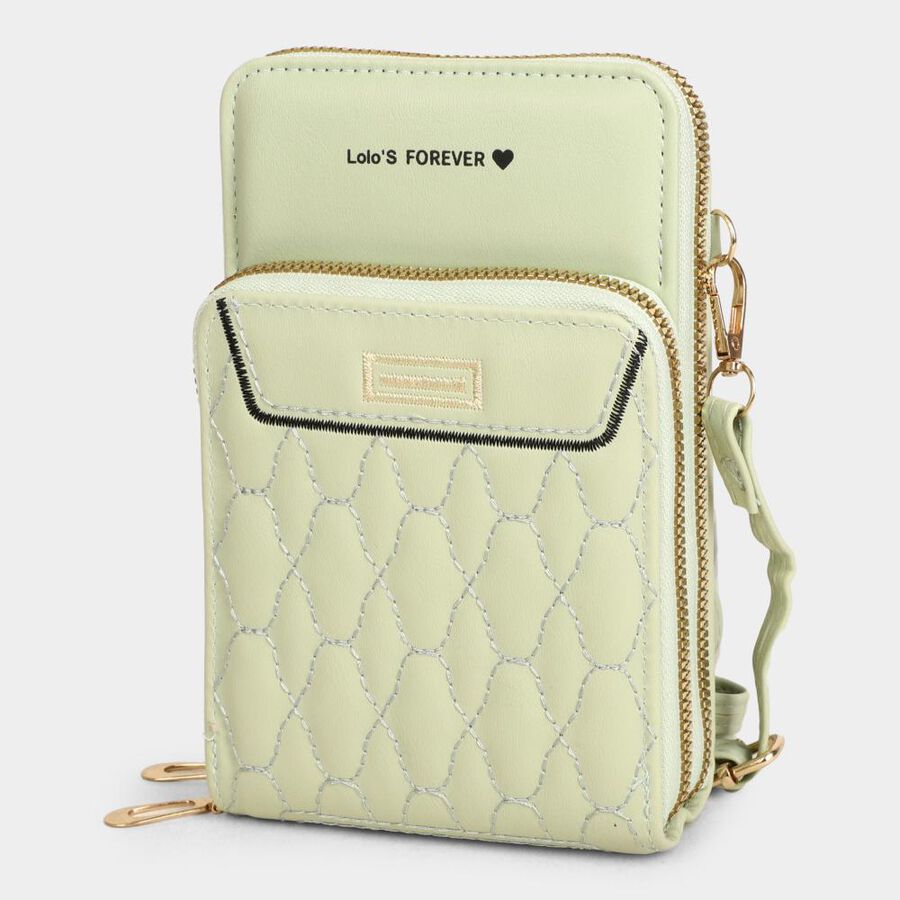 Women's Colour Block Polyurethane Sling Bag, , large image number null