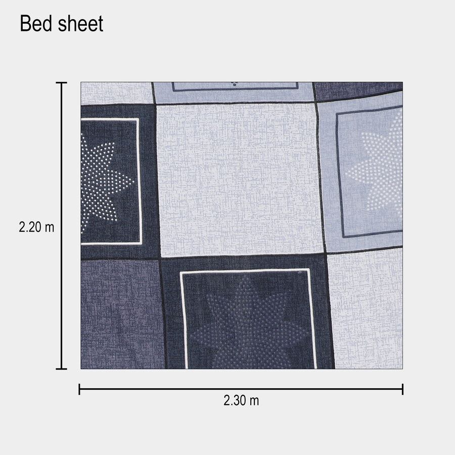 120 GSM Blue Microfiber Double Bedsheet, , large image number null