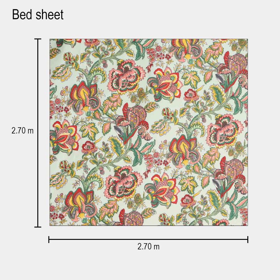 120 GSM Blue Microfiber Double Bedsheet With Pillow Cover, , large image number null