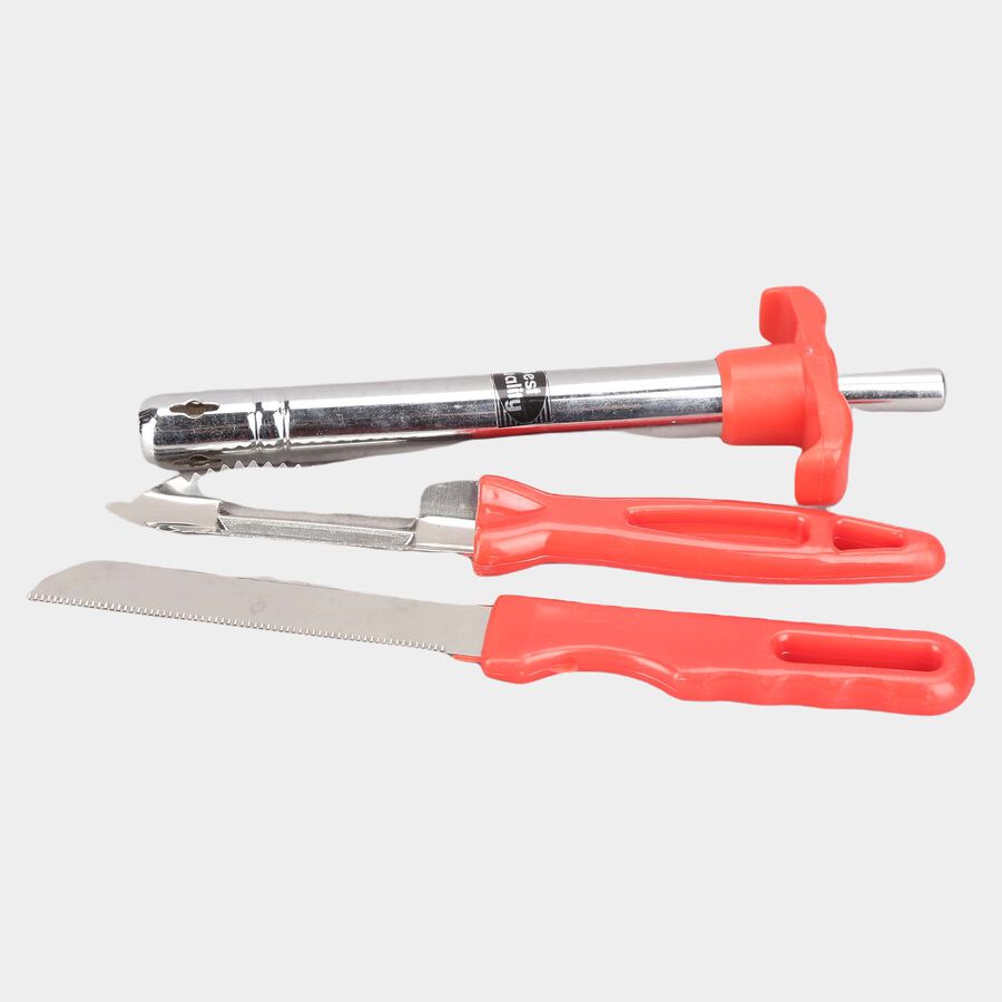 Gas Lighter, Knife And Peeler - Set of 3, , large image number null