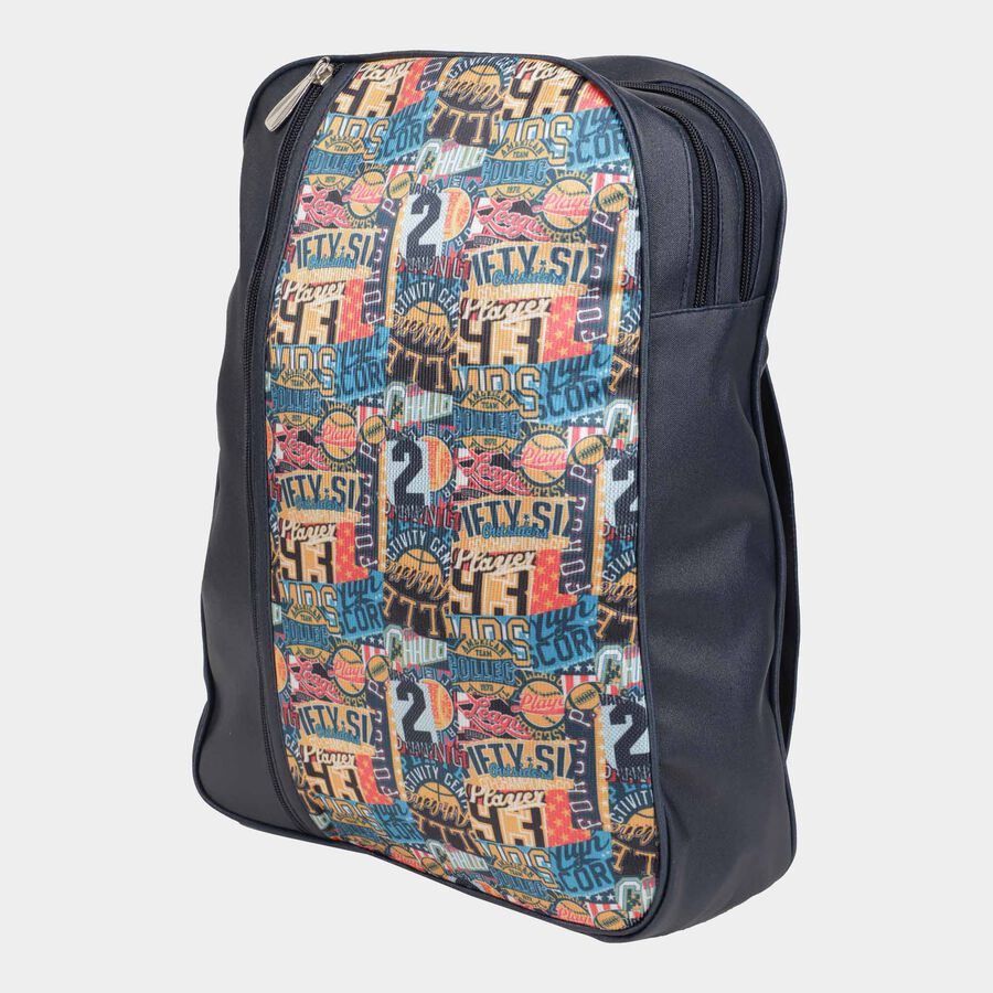 Women's Navy Blue Polyurethane Backpack, , large image number null