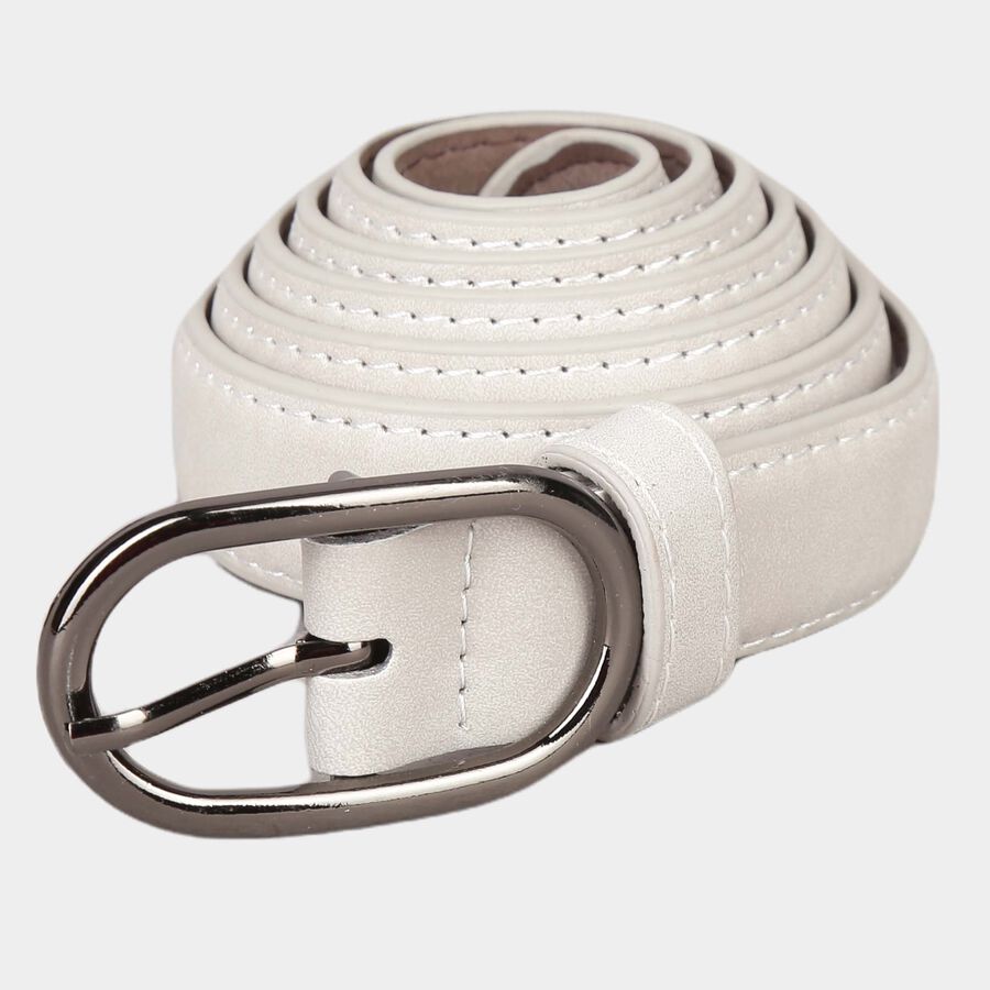 Women's Grey Polyurethane Belt, , large image number null