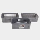 Grey Plastic Basket, Set of 3, , small