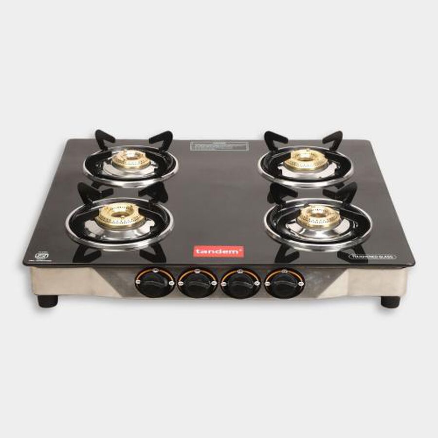 4 Burner Glass Top Gas Stove, , large image number null