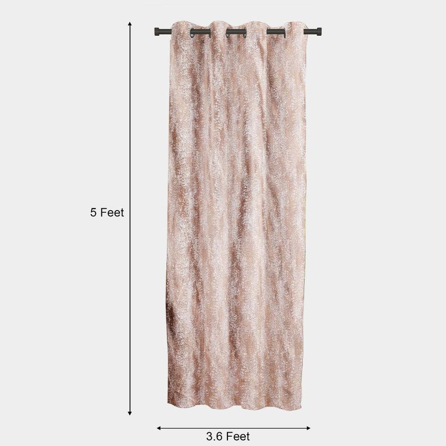 5ft. Brown Printed Eyelet Curtains, , large image number null