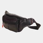 Men's Black Leather Waist Bag, , small image number null