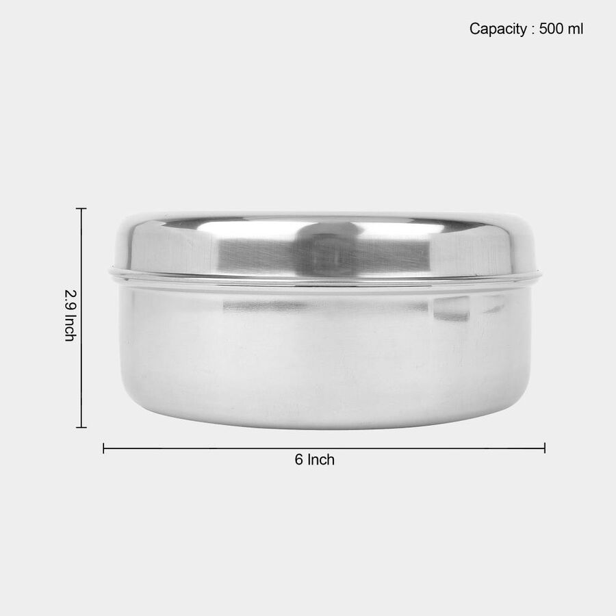 500 ml Stainless Steel Poori Dabba, , large image number null