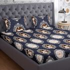 120 GSM Blue Microfiber Double Bedsheet With Pillow Cover, , small image number null